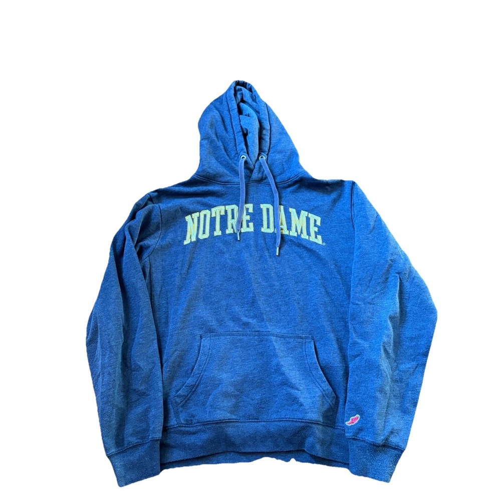 Men's League Notre Dame Embroidered Hooded Football Sweatshirt‎ Medium w/Pockets